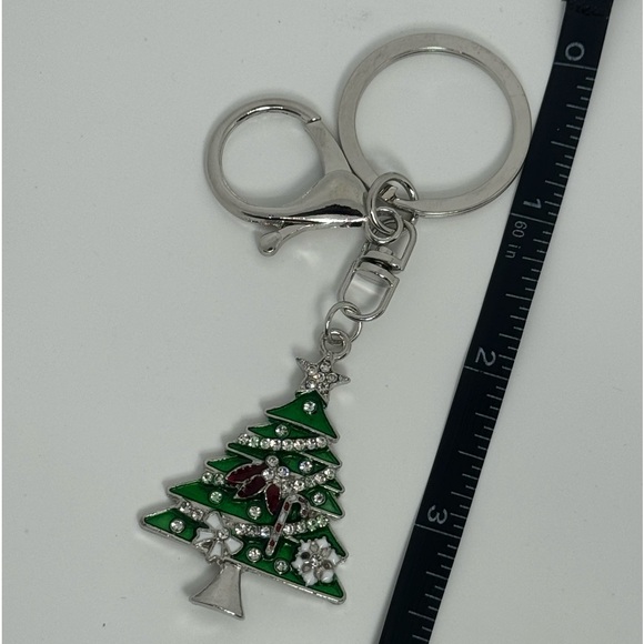 BAG CHARM Gold Tone Holiday Christmas Tree keychain Bag charm - Picture 3 of 4